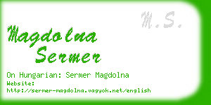 magdolna sermer business card